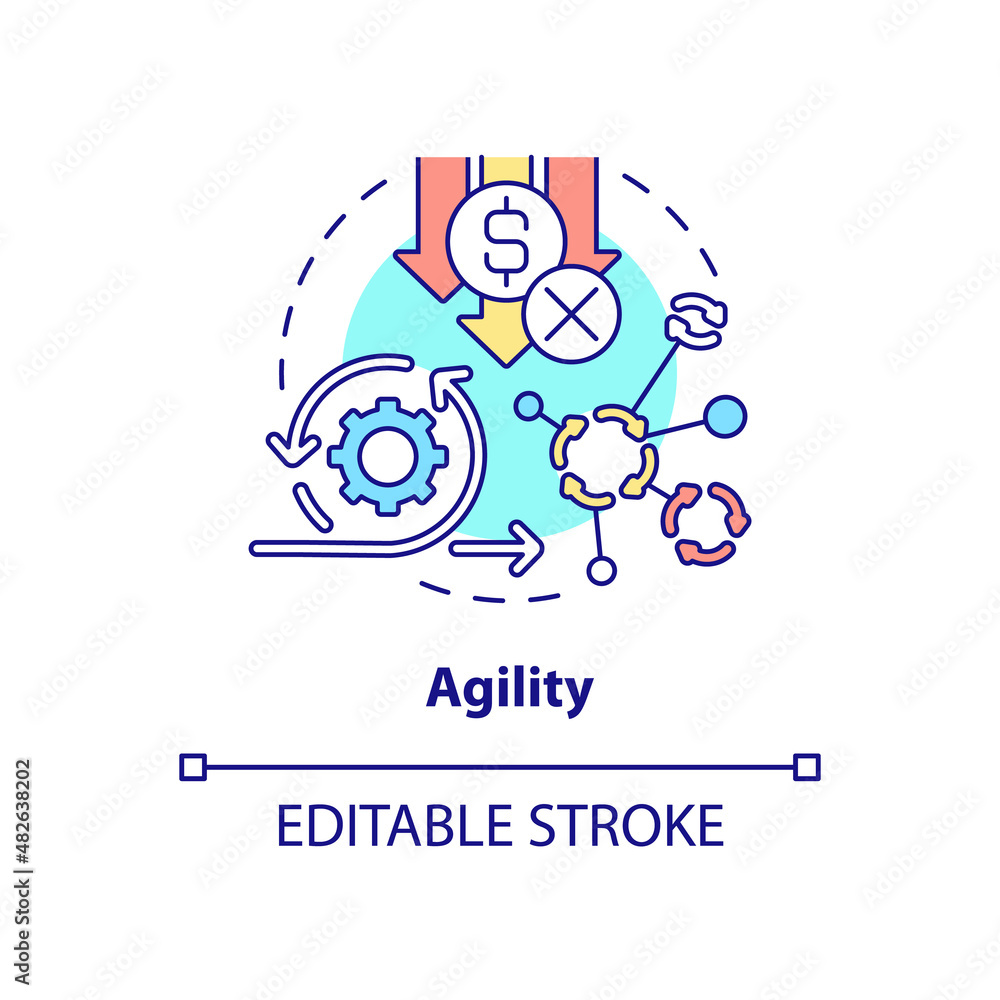Poster agility concept icon. application feature. programming app. web 3 0 abstract idea thin line illustra