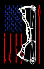 American Arrow Flag with Grunge Effect. 