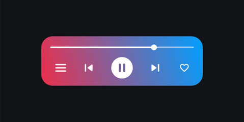 Music Streaming Widget Interface Design. User Interface Concept for Music Player