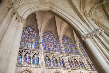 Beautiful cathedral interior in France