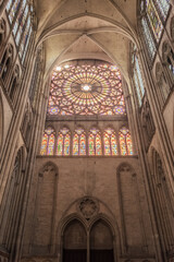 Beautiful cathedral interior in France