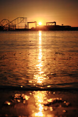 Obraz na płótnie Canvas Sunrise from the roller coaster