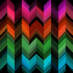 Ethnic zigzag pattern in retro colors, aztec style seamless vector background