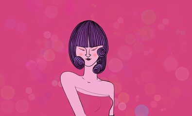 Art of woman Chinese character style