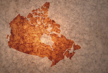 map of canada on a old vintage crack paper background