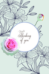 Thinking of you- card. Vector stock illustration eps10.