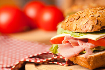 Sandwich with ham and cheese - 482643689