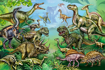 Dinosaurs of the Cretaceous period of the Mesozoic era