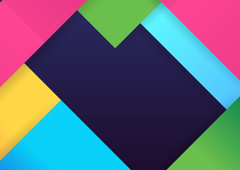 Modern colorful abstract geometric background. Minimal trendy geometric background. Presentation title slide design template with dynamic shapes composition.