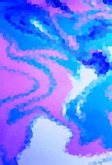 Blue-pink crystal background. Bright shades. Acrylic paint spreads freely and creates an interesting pattern. Background for laptop cover, book, laptop, fabric