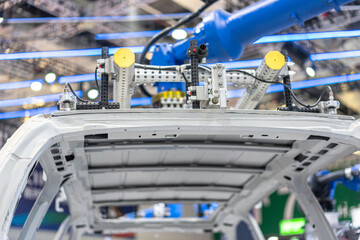 Robot arm working in car factory