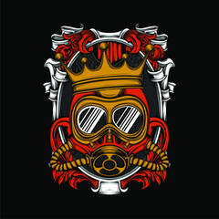 steampunk full face mask illustration