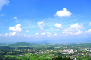 Landscape with Blue Sky and Clouds at Central Java - Ungaran Mountain