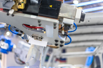Robot arm working in car factory