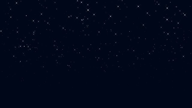 realistic starry night,glowing and shinning stars,twinkle stars at night sky,dark blue gradient background animation footage 