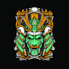 samurai helmet illustration