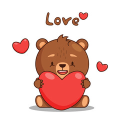 baby bear with heart