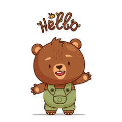 baby bear in green overall