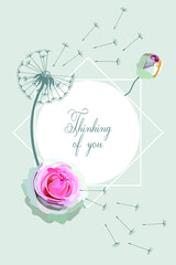 Thinking of you- card. Vector stock illustration eps10.