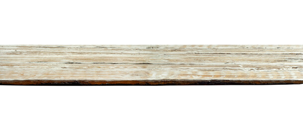 Texture of old shabby boards. Table with white erased paint. Background from old light boards close-up. Sharpness on the entire surface of the table. Layout for product design and advertising.