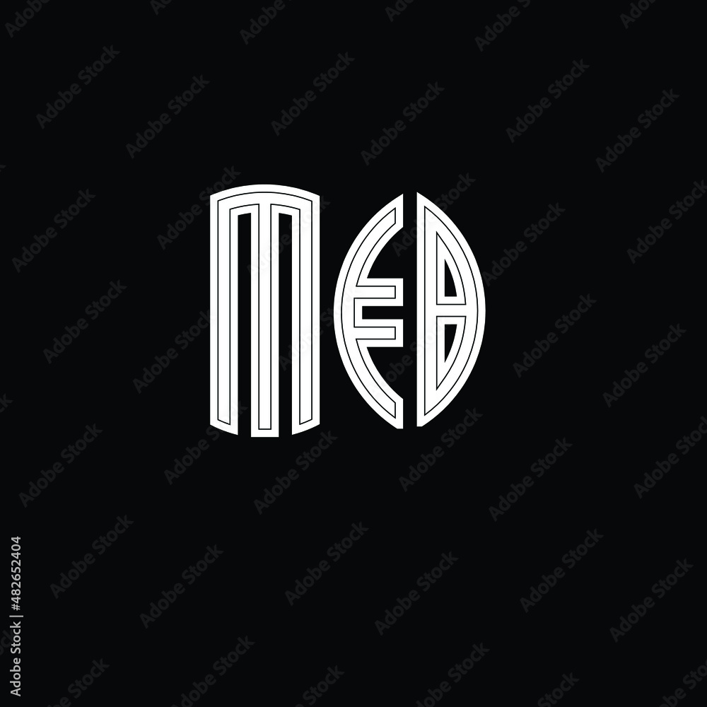 Poster title: mfb letter logo design with a circular shape vector in illustration.