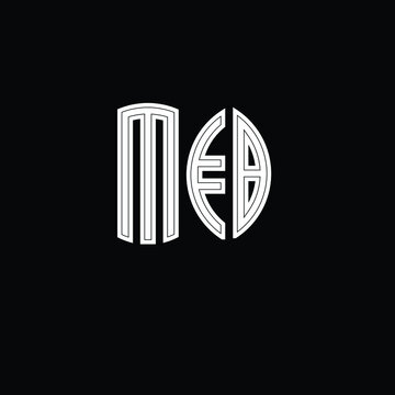 Title: MFB Letter logo design with a circular shape vector in illustration.