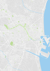 City map Valencia, color detailed plan, vector illustration