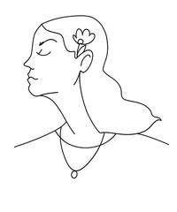 portrait of girl with small flower