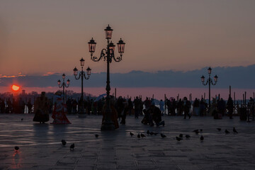 Fototapeta na wymiar Piazzetta San Marco am Abend, Venedig