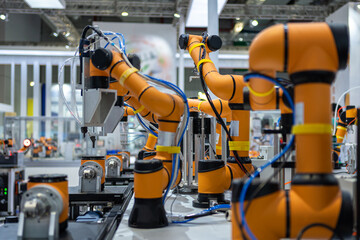 Robot arm working in car factory