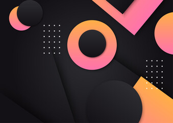 geometric gradient black orange pink Abstract colorful cover design background