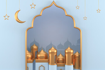 Ramadan Kareem Greeting Background Islamic 3d illustrator design