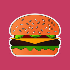 burger hamburger icon design. vector illustration