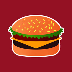 burger hamburger icon design. vector illustration