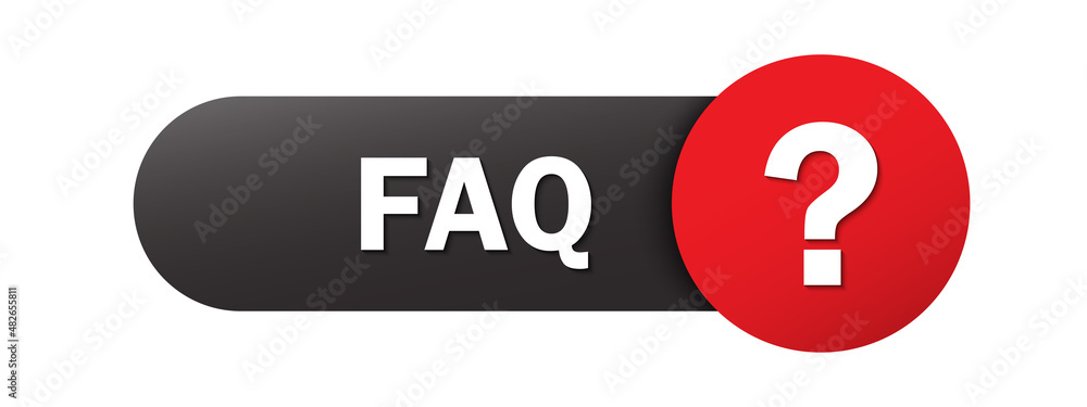Aufkleber faq black and red vector web button