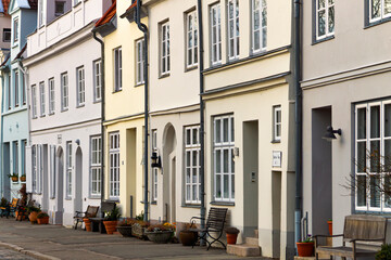 Houses in the old town of Luebeck in Germany