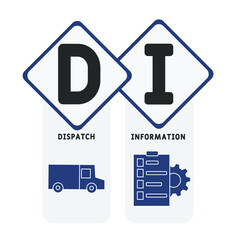 DI - Dispatch Information acronym. business concept background. vector illustration concept with keywords and icons. lettering illustration with icons for web banner, flyer, landing pag