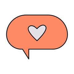 Obraz na płótnie Canvas Valentine's Day love heart bubble message doodle vector illustrations colored hand drawn