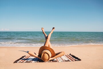 woman relaxing on the beach