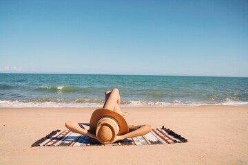 woman relaxing on the beach