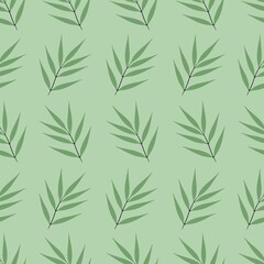 simple cute floral pattern - beautiful little green leaves of a plant