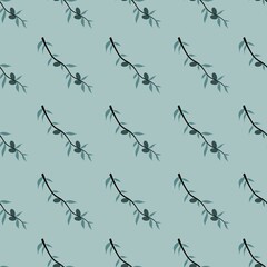 simple cute floral pattern - beautiful little olives leaves of a plant