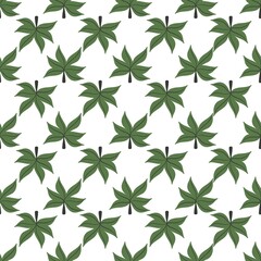 Fototapeta premium simple cute floral pattern - beautiful little leaves of a plant on a white background