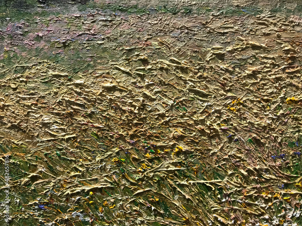 Poster abstract paint background with random patterns of layers of aged and weathered paint on a wood surfa