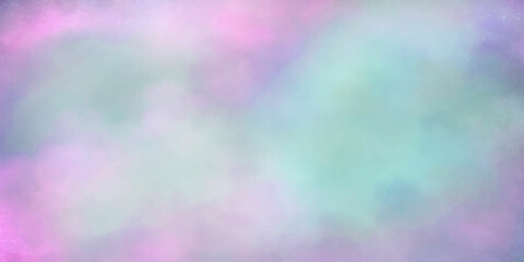 abstract colorful background Artificial magic smoke in blue green light on black background.