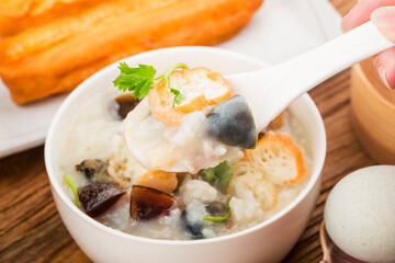 Preserved egg lean meat porridge breakfast