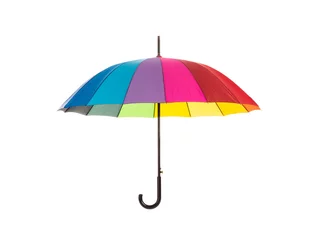 Fotobehang multicolored umbrella isolated on white background © fotomaster