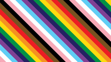 Pride Background with LGBTQ Pride Flag Colours. Rainbow Stripes Background in LGBT Gay Pride Wallpaper - obrazy, fototapety, plakaty