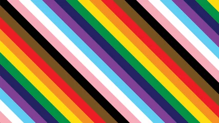 Fotobehang Pride Background with LGBTQ Pride Flag Colours. Rainbow Stripes Background in LGBT Gay Pride Wallpaper © Vector Archive