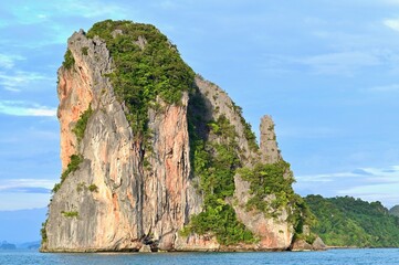 Limestone Island During Sunset in the Andaman Sea